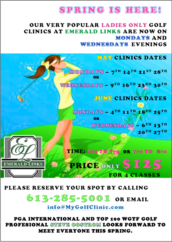 Steve Oostrom Professional Certified Golf Instructor Ottawa and st maarten